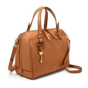 Fossil beautiful gradient of orange and Brown Leather Satchel